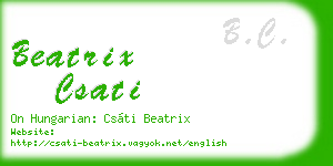 beatrix csati business card